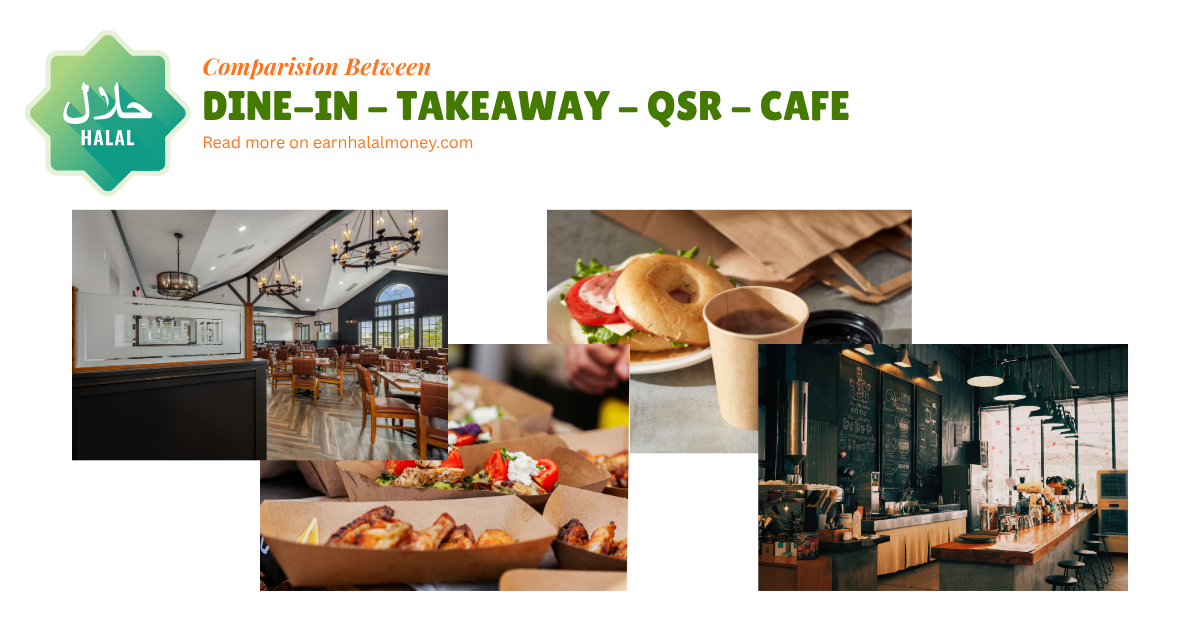 You are currently viewing Comparison of Dine-in vs Takeaway vs QSR vs Cafe Business